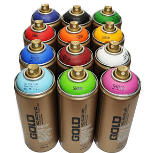 Montana GOLD 400ml Spray Paint 12 Pack - Standard Colors