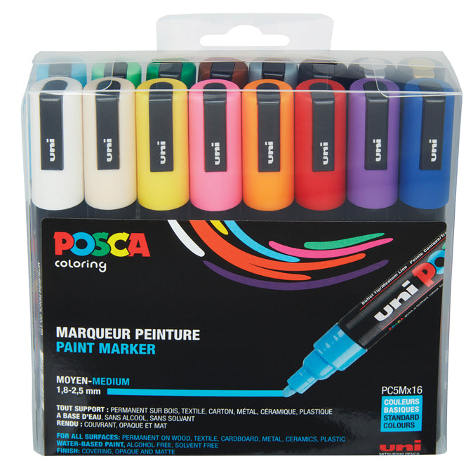 Uni Posca Paint Markers Set of 16 Colors