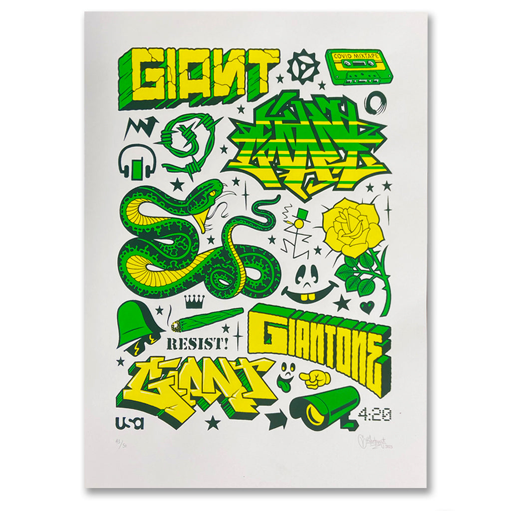 Giant Print Sign and numbered "Resist"