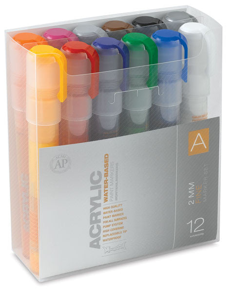 Montana Acrylic Paint Marker "A" Set of 12 - Fine (2mm) - InfamyArt - 1