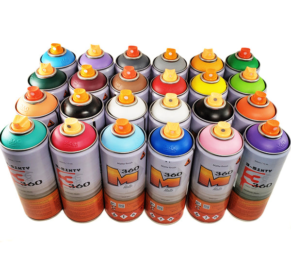 3Sixty Matte 400ml Spray Paint Complete Kit 24 Colors InfamyArt