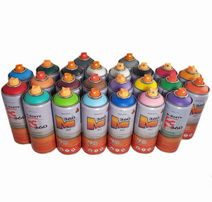 3-Sixty Matte 400ml Spray Paint Complete Kit 24 Colors