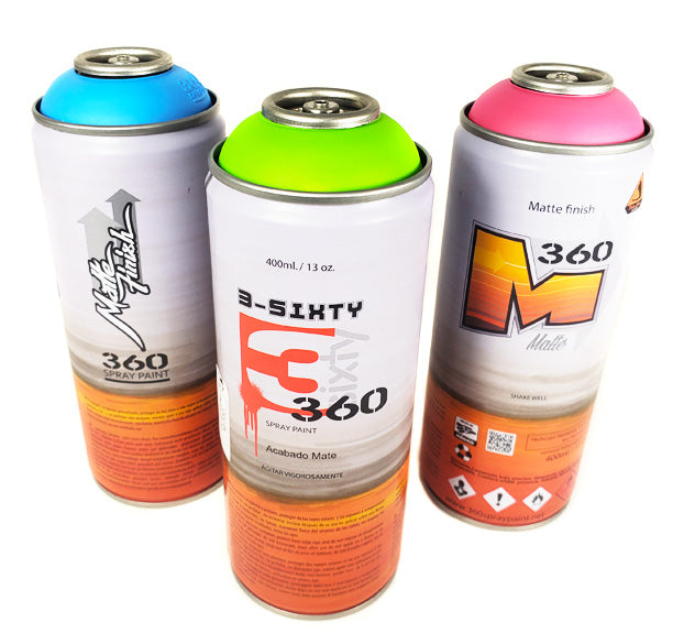 3-Sixty Matte 400ml Spray Paint Complete Kit 24 Colors - InfamyArt