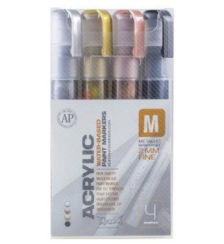 Montana Acrylic Paint Marker "Metallic" Set of 4 - Fine (2mm) - InfamyArt