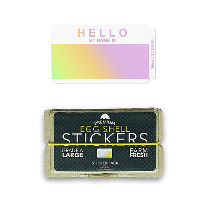 Egg Shell Sticker "Hello My Name Is Hologram Blanks" Pack - 50pcs - InfamyArt - 2