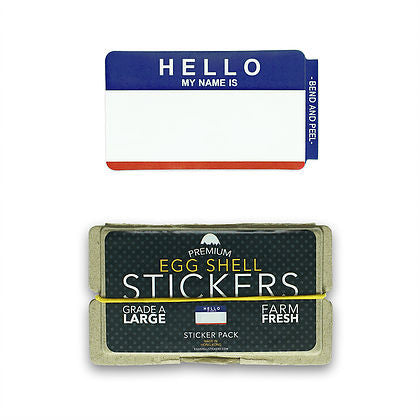 Egg Shell Sticker "Hello My Name Is" Red/Blue Blanks Pack - 80pcs - InfamyArt - 2