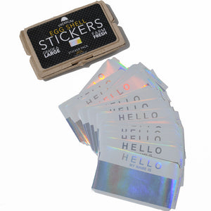 Egg Shell Sticker "Hello My Name Is Hologram Blanks" Pack - 50pcs - InfamyArt - 3