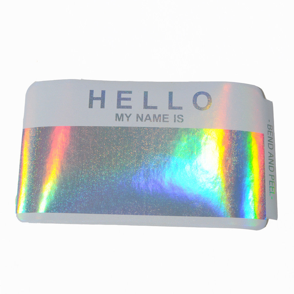 Egg Shell Sticker "Hello My Name Is Hologram Blanks" Pack - 50pcs - InfamyArt - 4