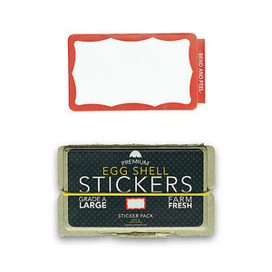Egg Shell Sticker "Red Wavy Border Blanks" Pack - 80pcs - InfamyArt - 3