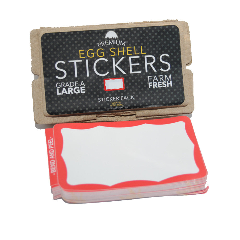Egg Shell Sticker "Red Wavy Border Blanks" Pack - 80pcs - InfamyArt - 2
