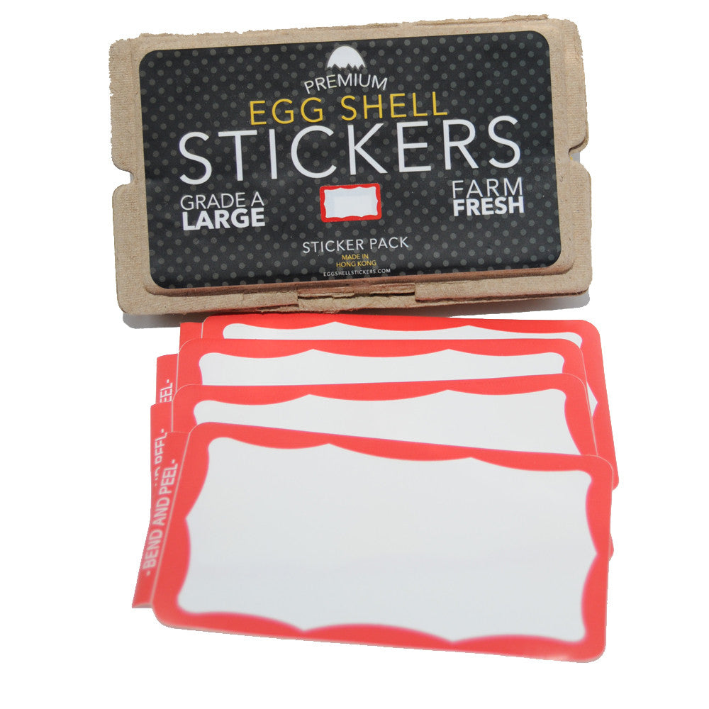 Egg Shell Sticker "Red Wavy Border Blanks" Pack - 80pcs - InfamyArt - 1