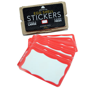 Egg Shell Sticker "Red Wavy Border Blanks" Pack - 80pcs - InfamyArt - 4