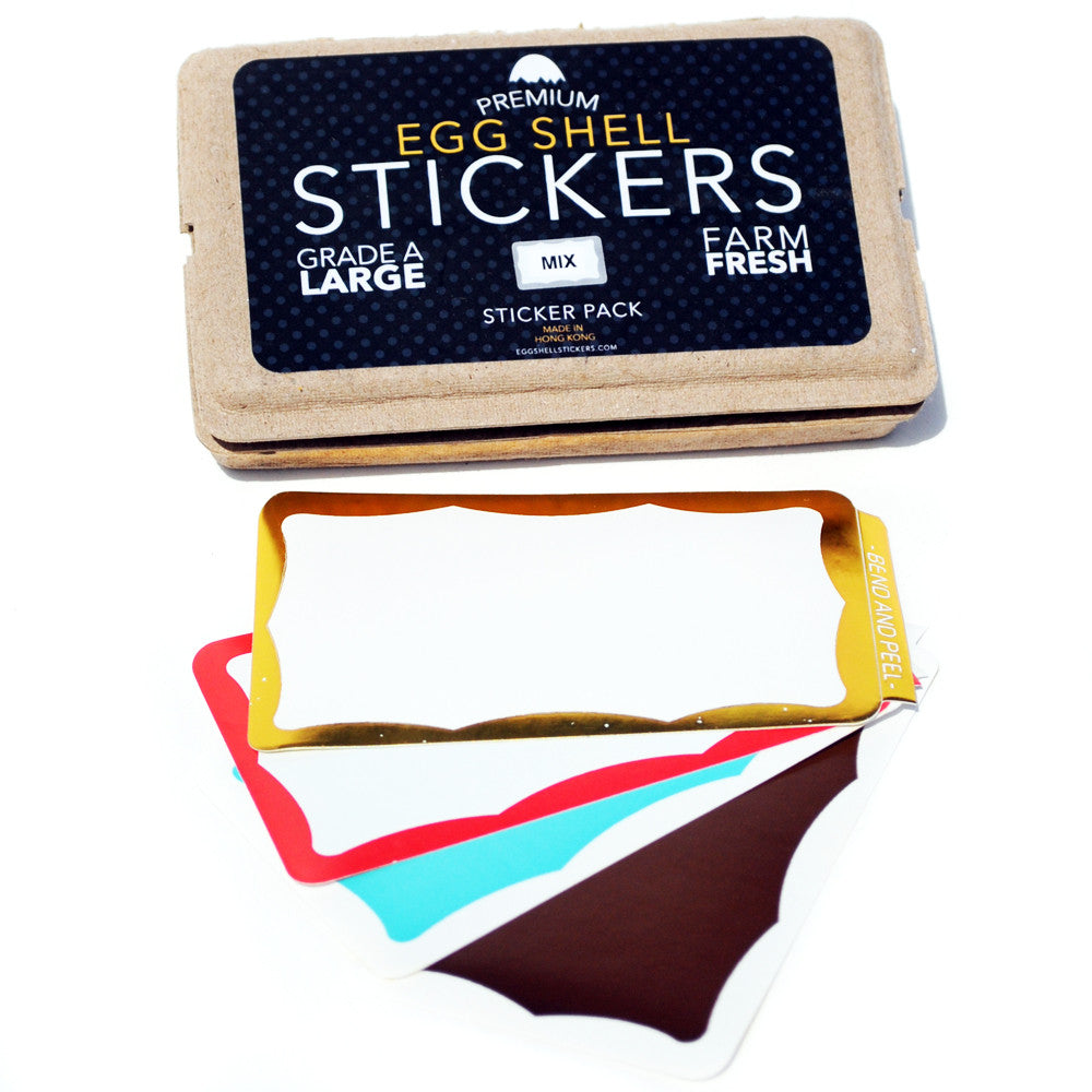 Egg Shell Sticker "Wavy Border Mixed" Pack - 80pcs