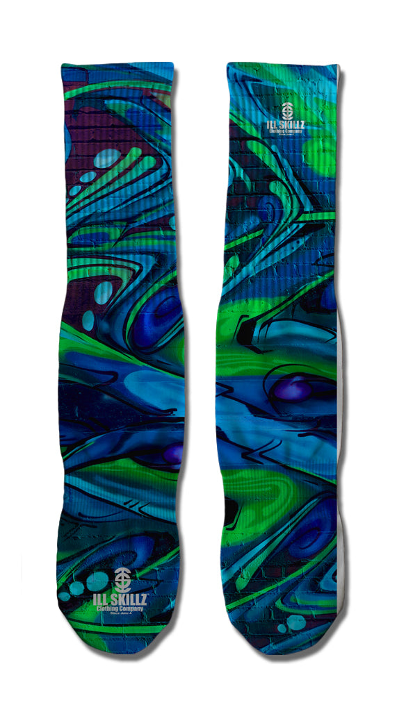 Ill Skillz Clothing Premium Full Print Street Art Socks - Ill Patterns ...