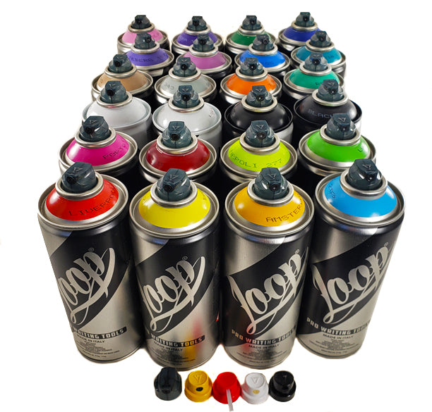 Loop Spray Paint Set of 24 400ml Cans - Master Color Set - InfamyArt
