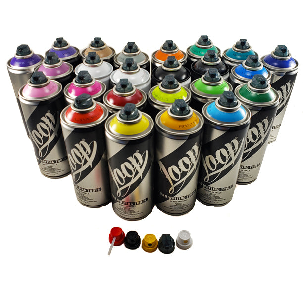 Loop Spray Paint Set of 12 400ml Cans - Popular Colors