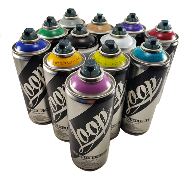 Loop Spray Paint Set of 12 400ml Cans - Complementary Colors - InfamyArt