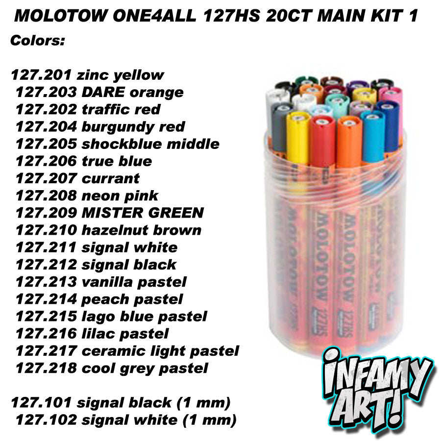 Molotow One4All 127 HS Paint Markers 20 count Main Kit 1 - InfamyArt - 2