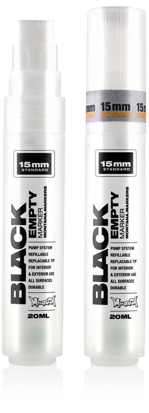 Montana BLACK Empty 15mm Standard Tip Refillable Marker - InfamyArt - 3