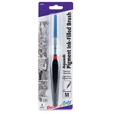 Pentel Aquash Pigment-Filled Ink Brush - Light Black ink- Medium - InfamyArt