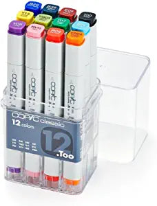 Copic Classic Alcohol-based Markers 12pc Set Basic