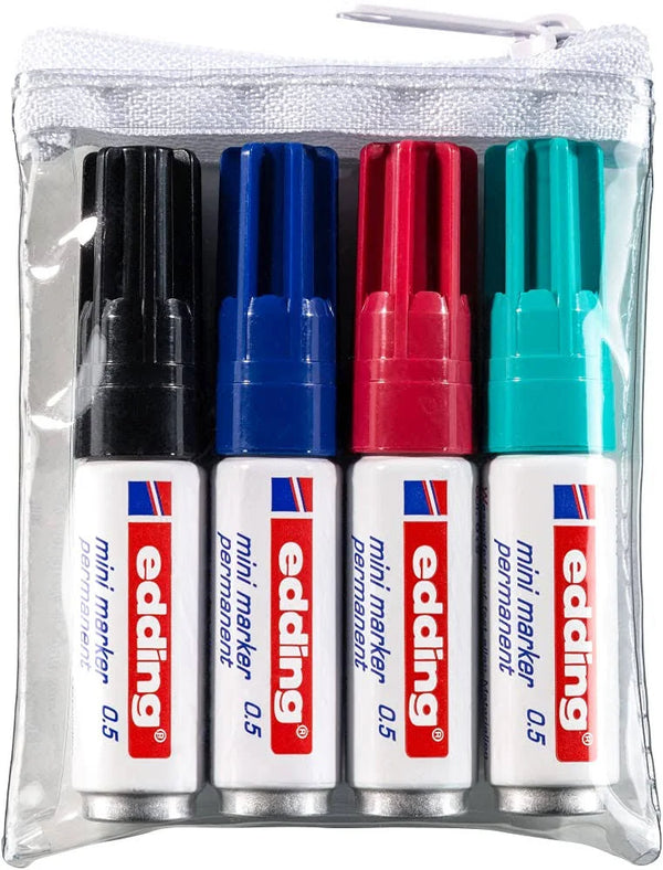 Edding Mini Permanent Marker .5mm Pack of 4