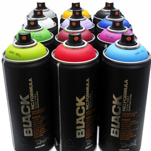 Montana BLACK 400ml Spray Paint 12 Pack - Popular Colors - InfamyArt - 1