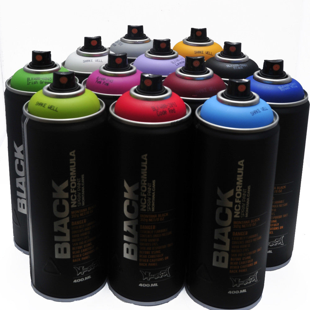 Montana BLACK 400ml Spray Paint 12 Pack - Popular Colors - InfamyArt - 2