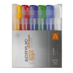 Montana Acrylic 6 Color Fine Paint Marker Set (2mm)