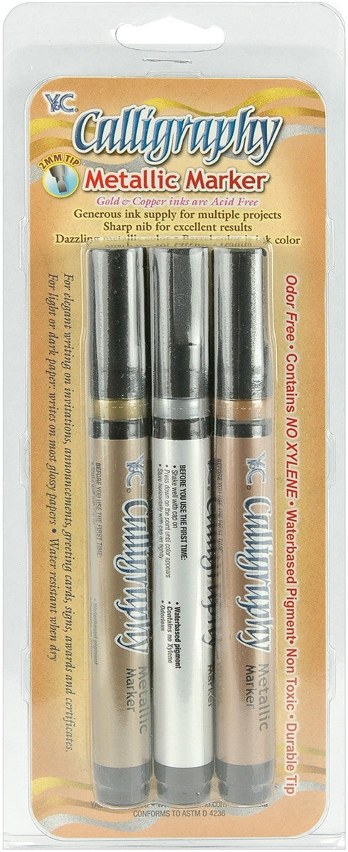 Yasutomo Metallic Calligraphy Marker set of 3
