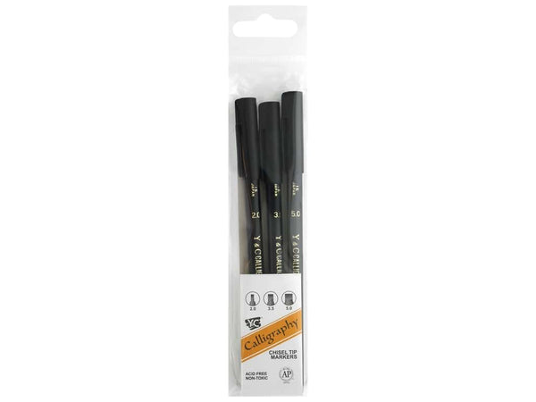 Yasumoto Calligraphy Chisel Tip Marker set of 3 - InfamyArt